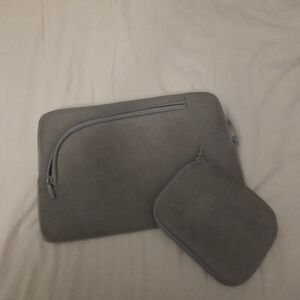 14 Inch Gray Laptop Sleeve and Pouch Set